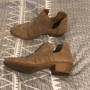 Brown cutout booties